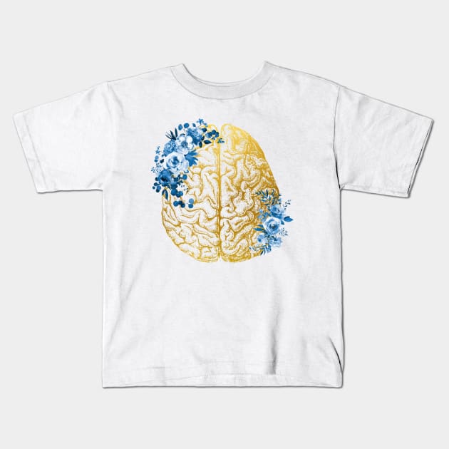 Human Brain Kids T-Shirt by erzebeth